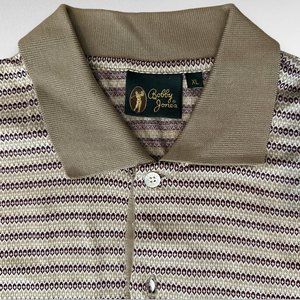 Bobby Jones Collection Polo Golf Shirt XL Brown Made in Italy 100% Cotton